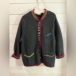 ❣️🩶 GEIGER Collection – Wool Jacket with Contrast Trim – Size 42